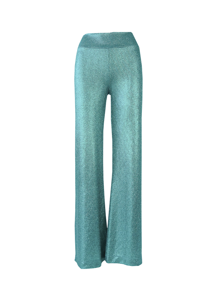 MIMI - trousers in green lurex
