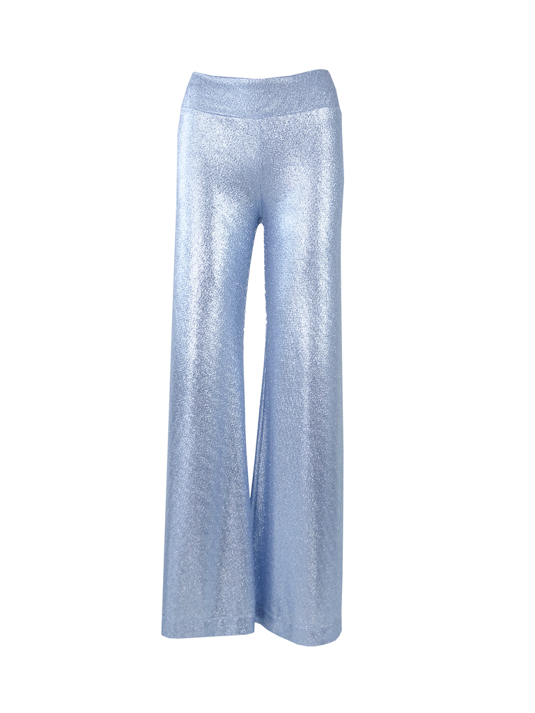 MIMI - trousers in light blue lurex