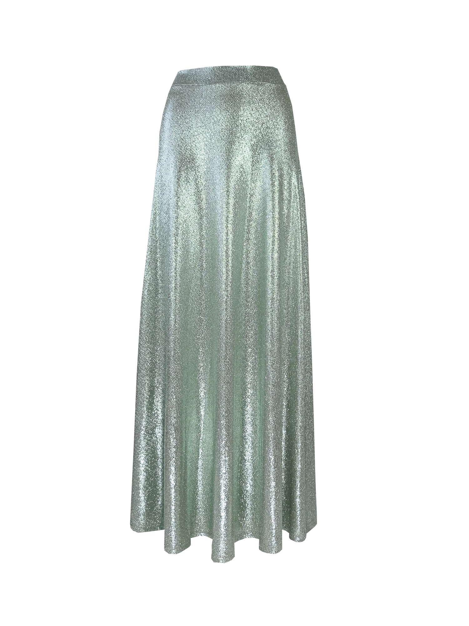 TOSCA - long skirt in pale green lurex