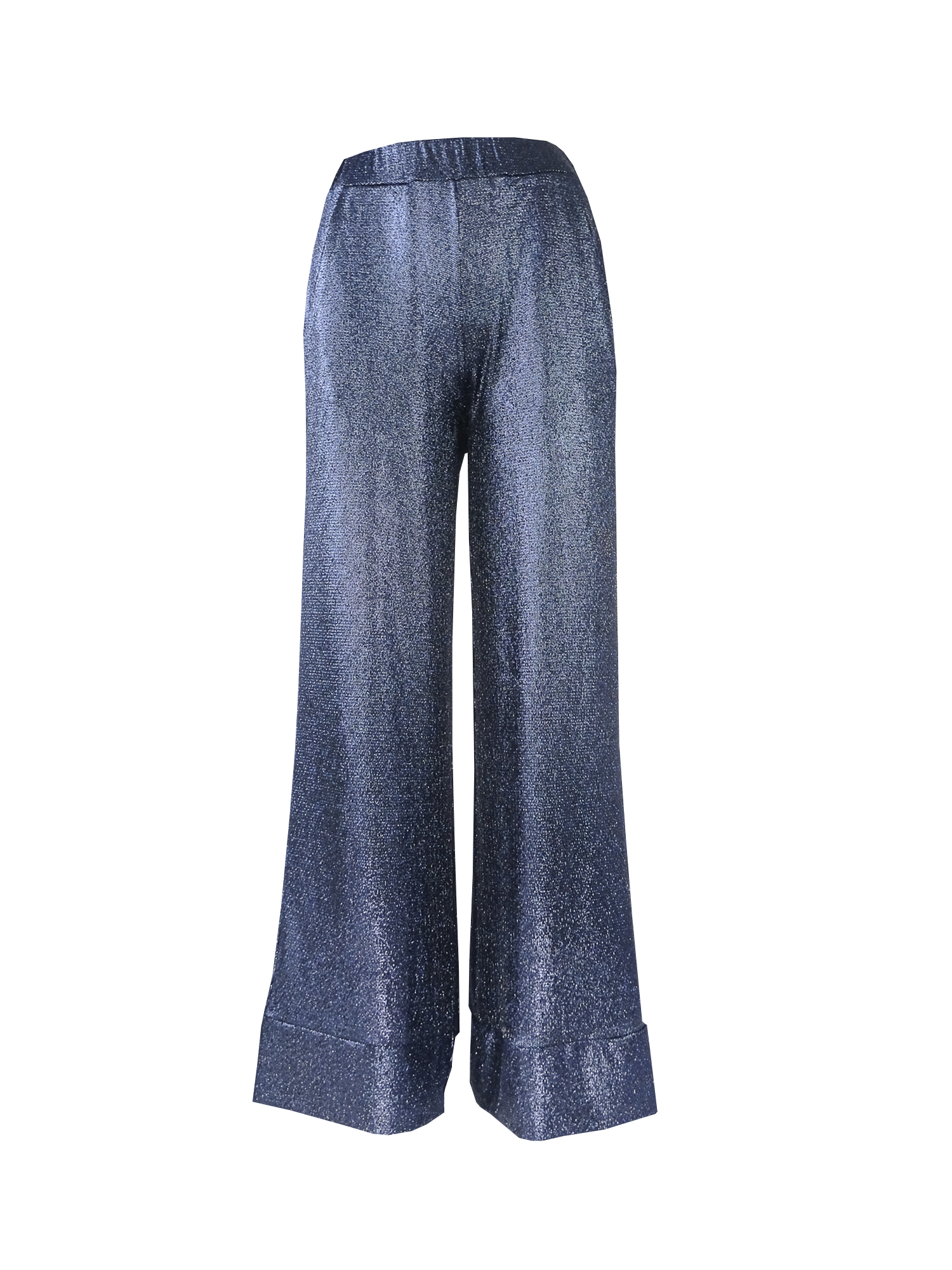 AIDA - palazzo trousers with side pockets in blue lurex