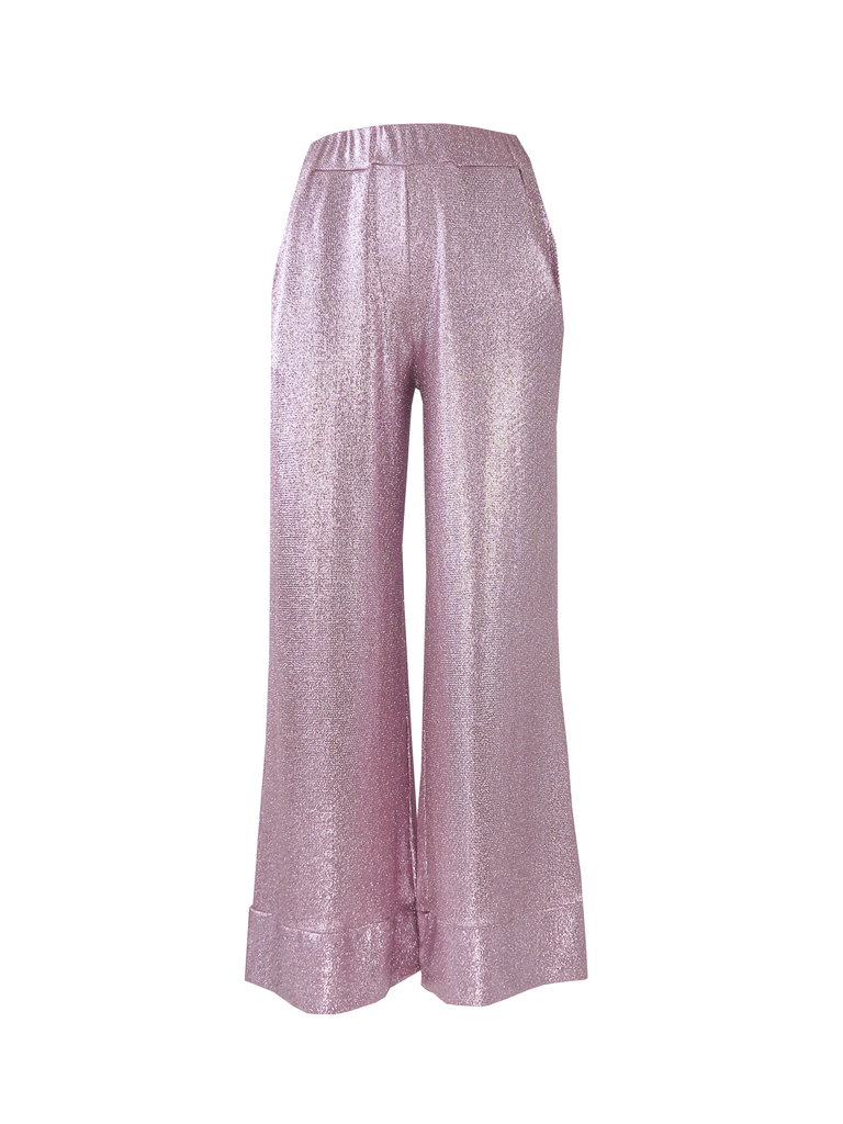 AIDA - palazzo trousers with side pockets in pink lurex