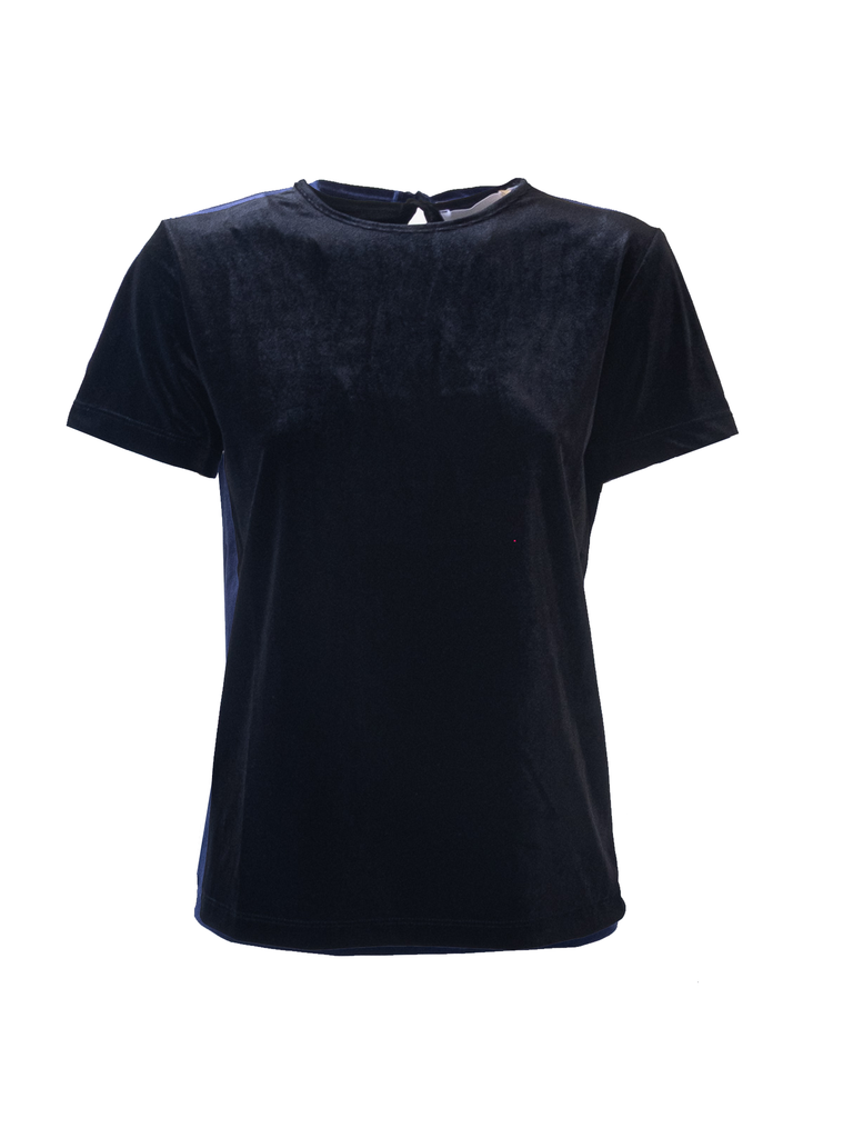CARMEN - T-shirt in black chenille