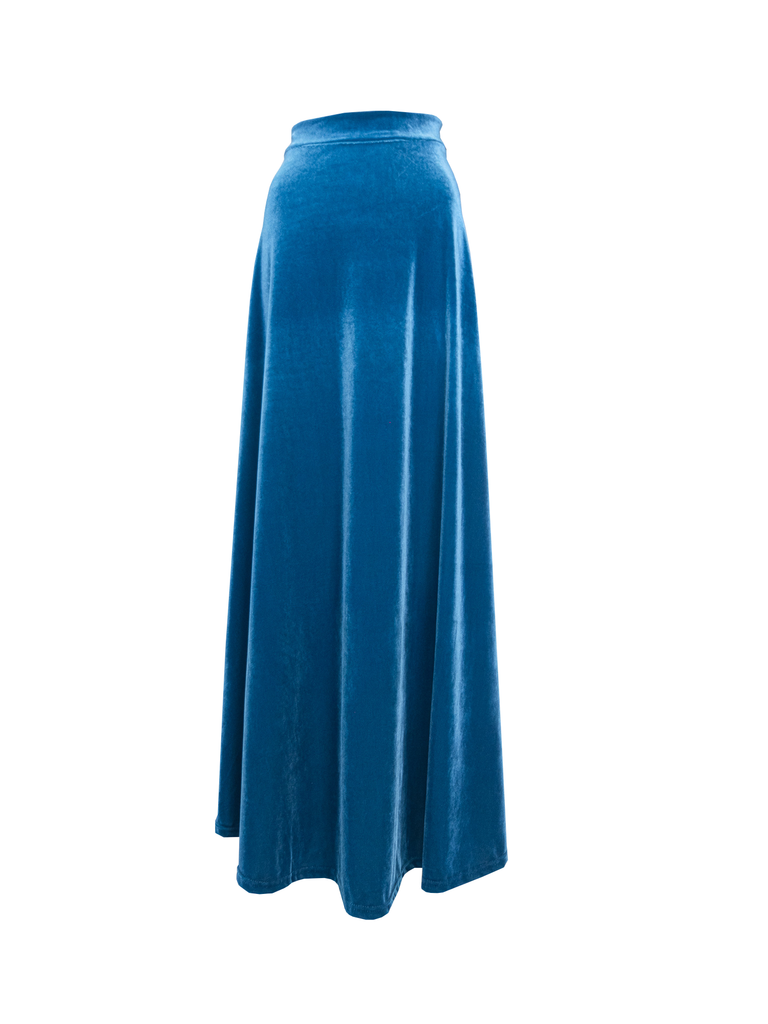 TOSCA - long skirt in teal chenille