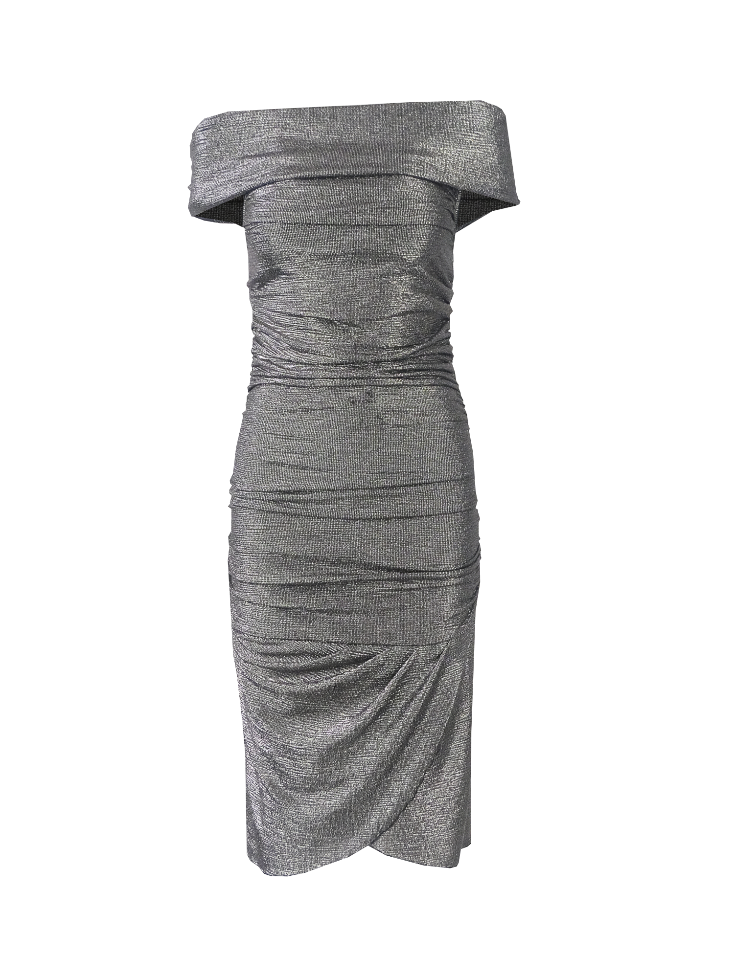 VIOLANTE - dress with bare shoulders in charcoal grey
