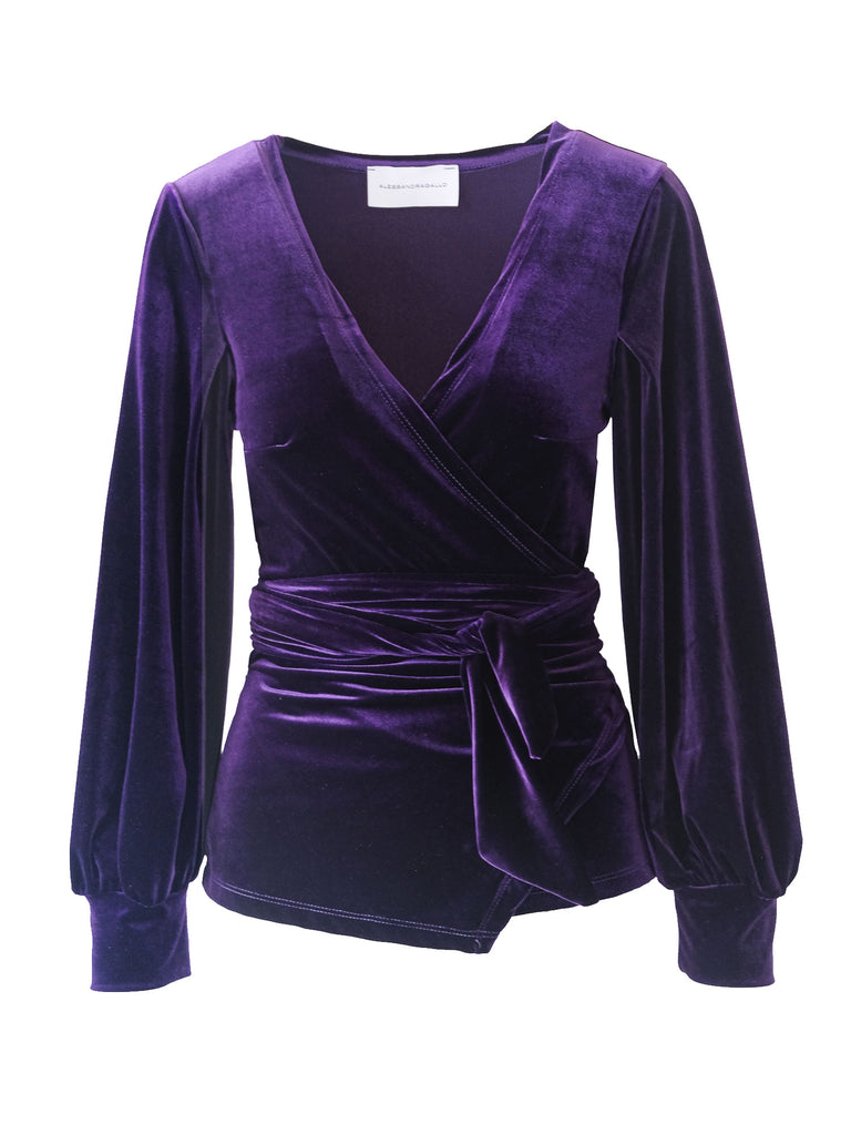 CLOE - kimono blouse in purple chenille