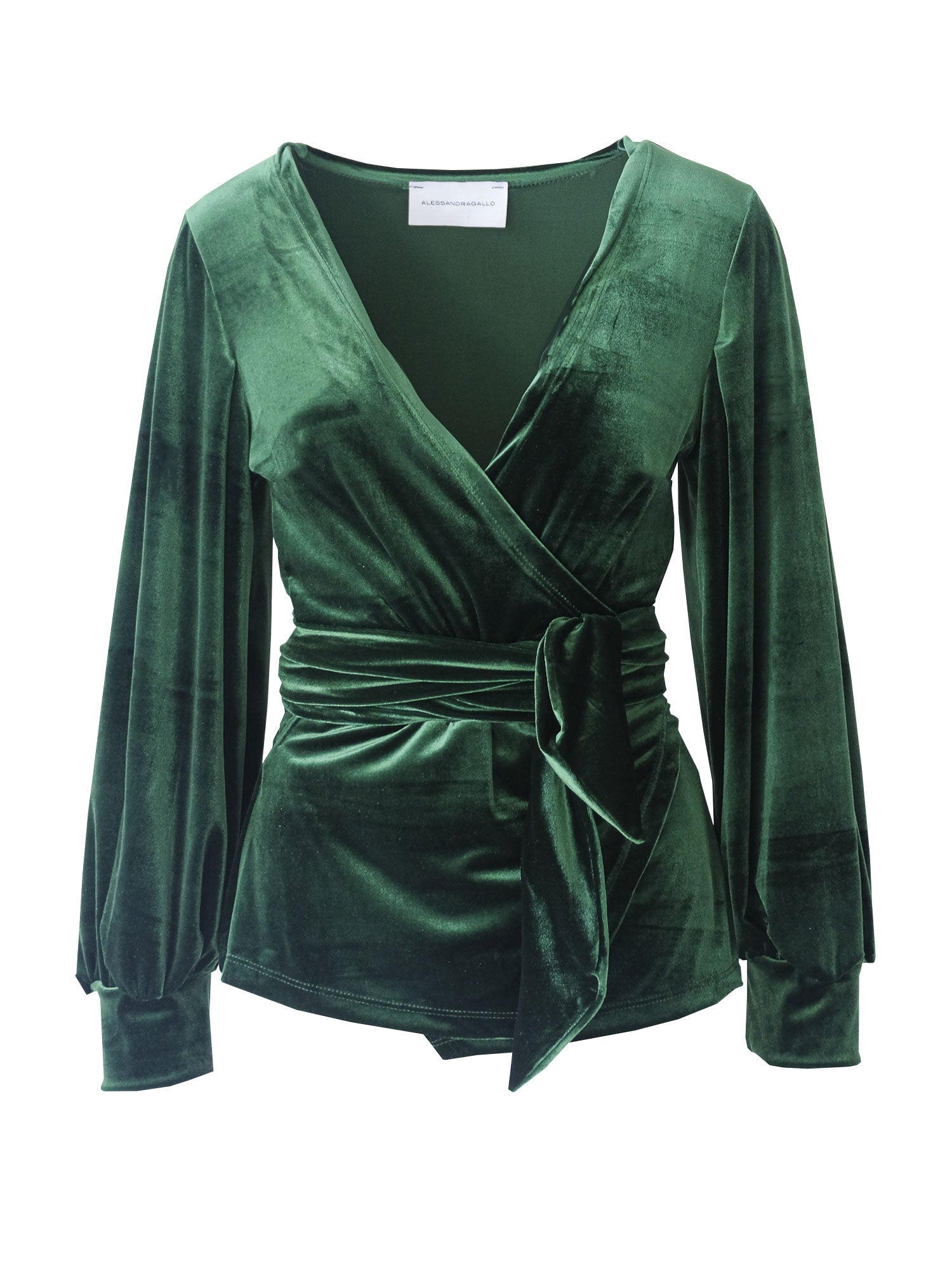 CLOE - kimono blouse in emerald green chenille