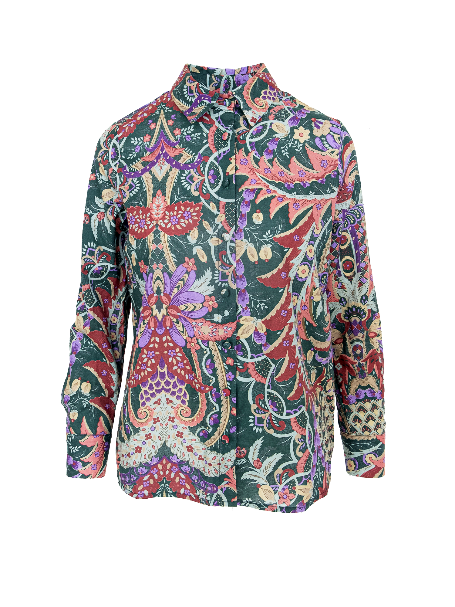 PEONIA - cotton voile Pergola pattern shirt