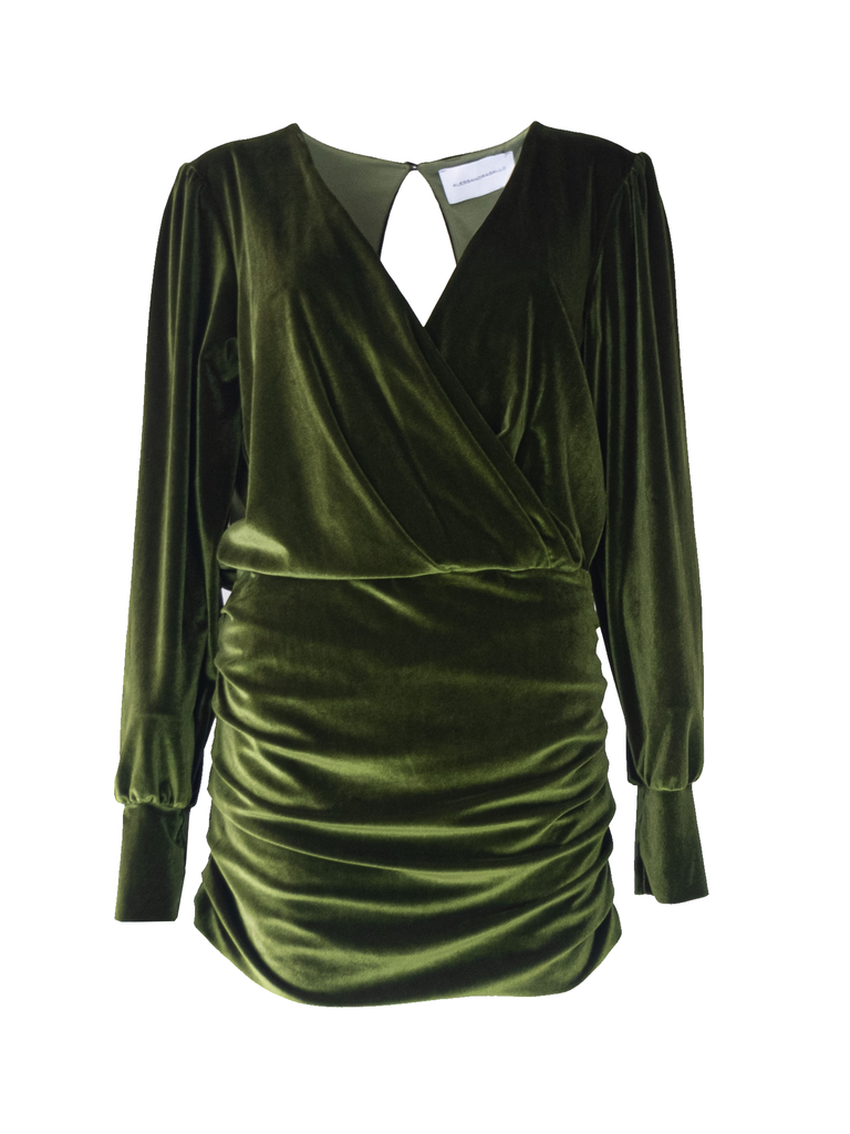 ZOE - short dress in green chenille