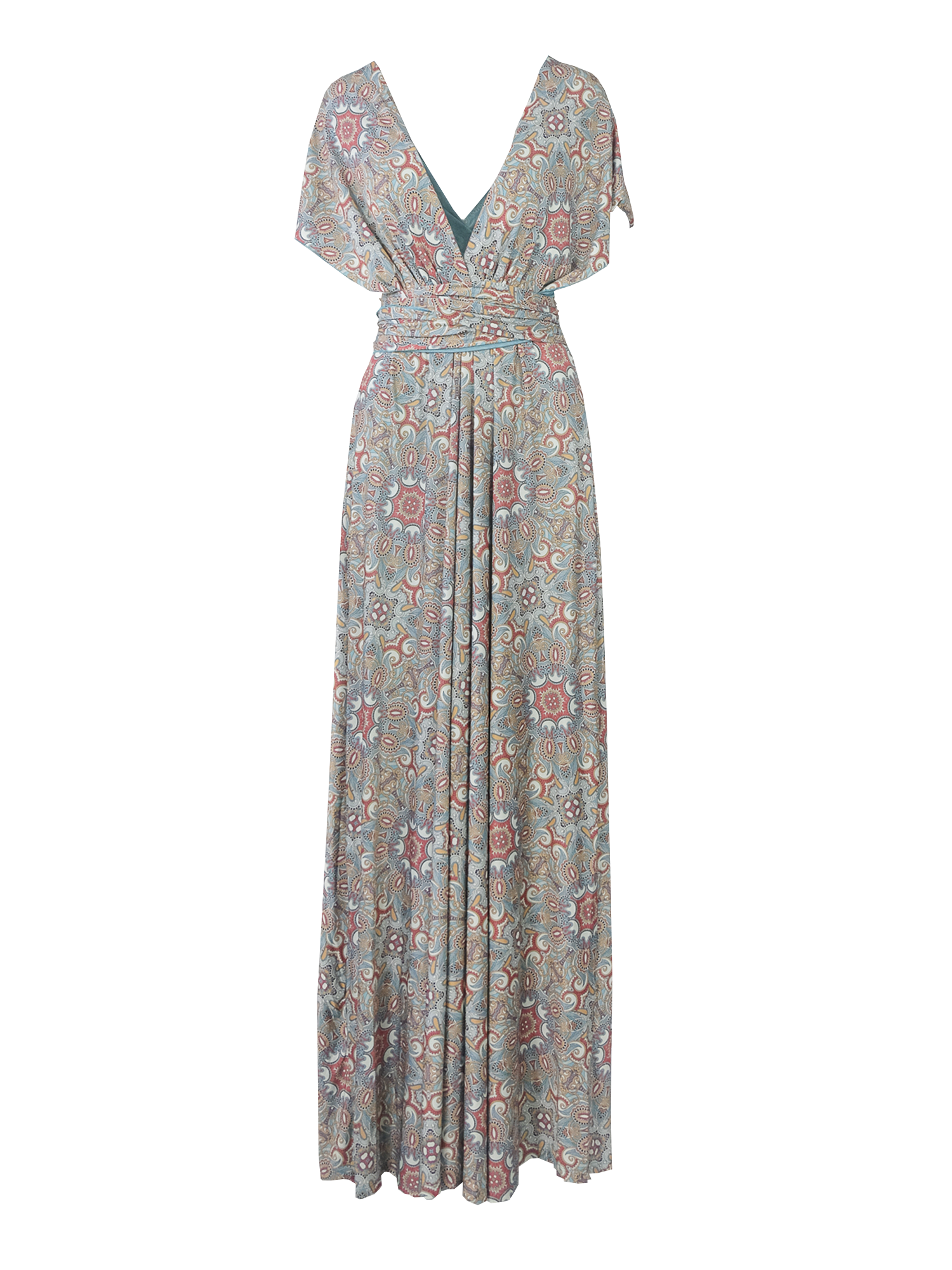 AURORA - long transformer dress in Vietri patterned lycra