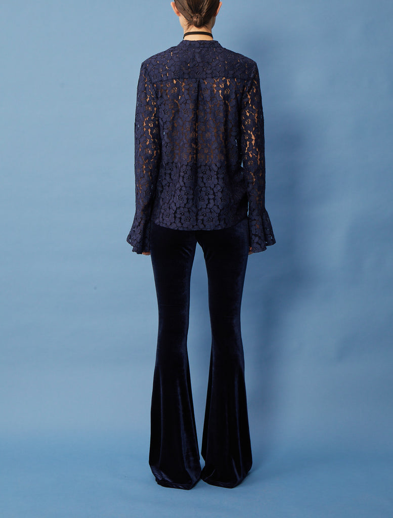 SOFIA - shirt with volant in lace bordeaux