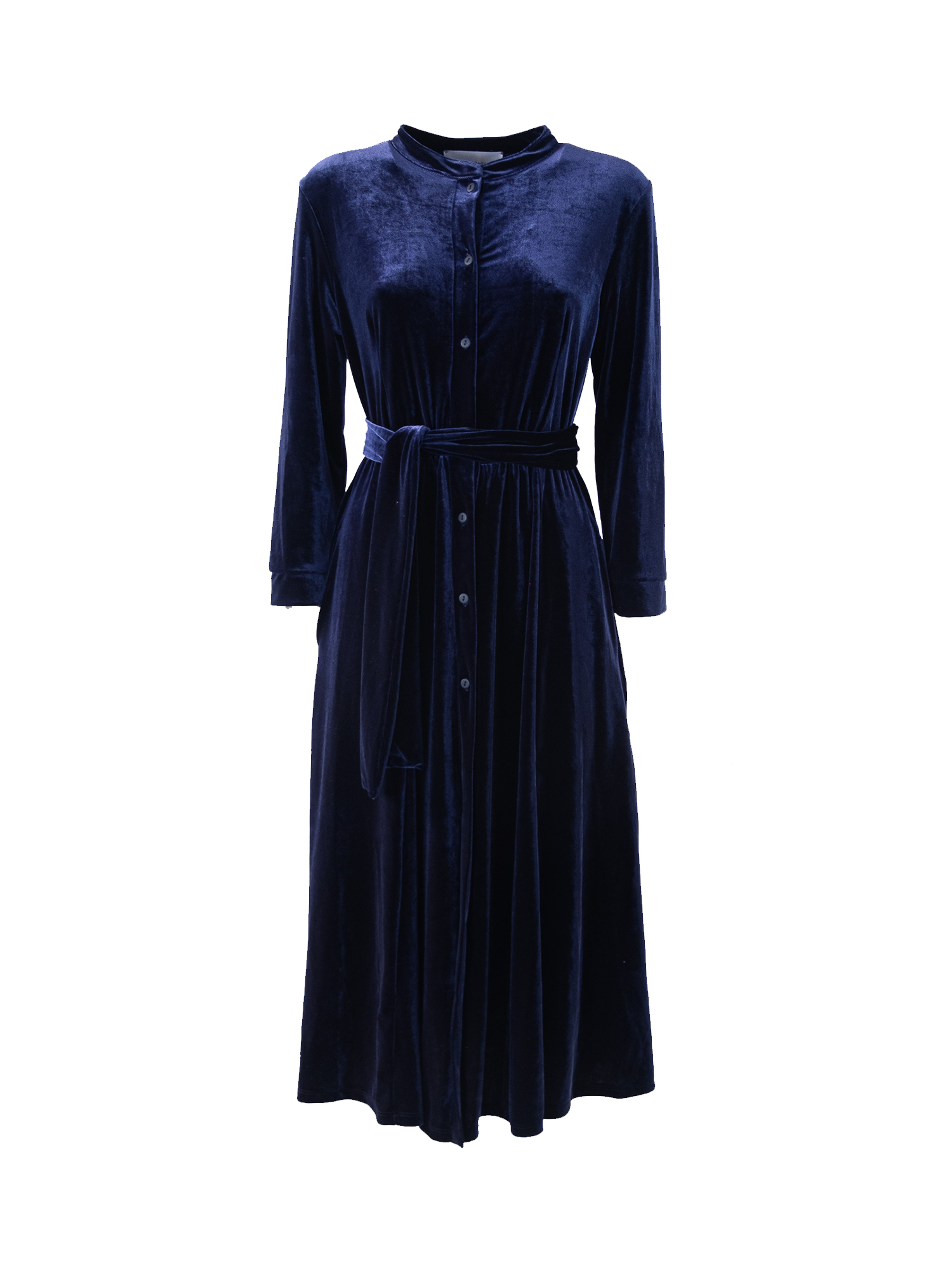 CLELIA MIDI - midi blue chenille shirt dress