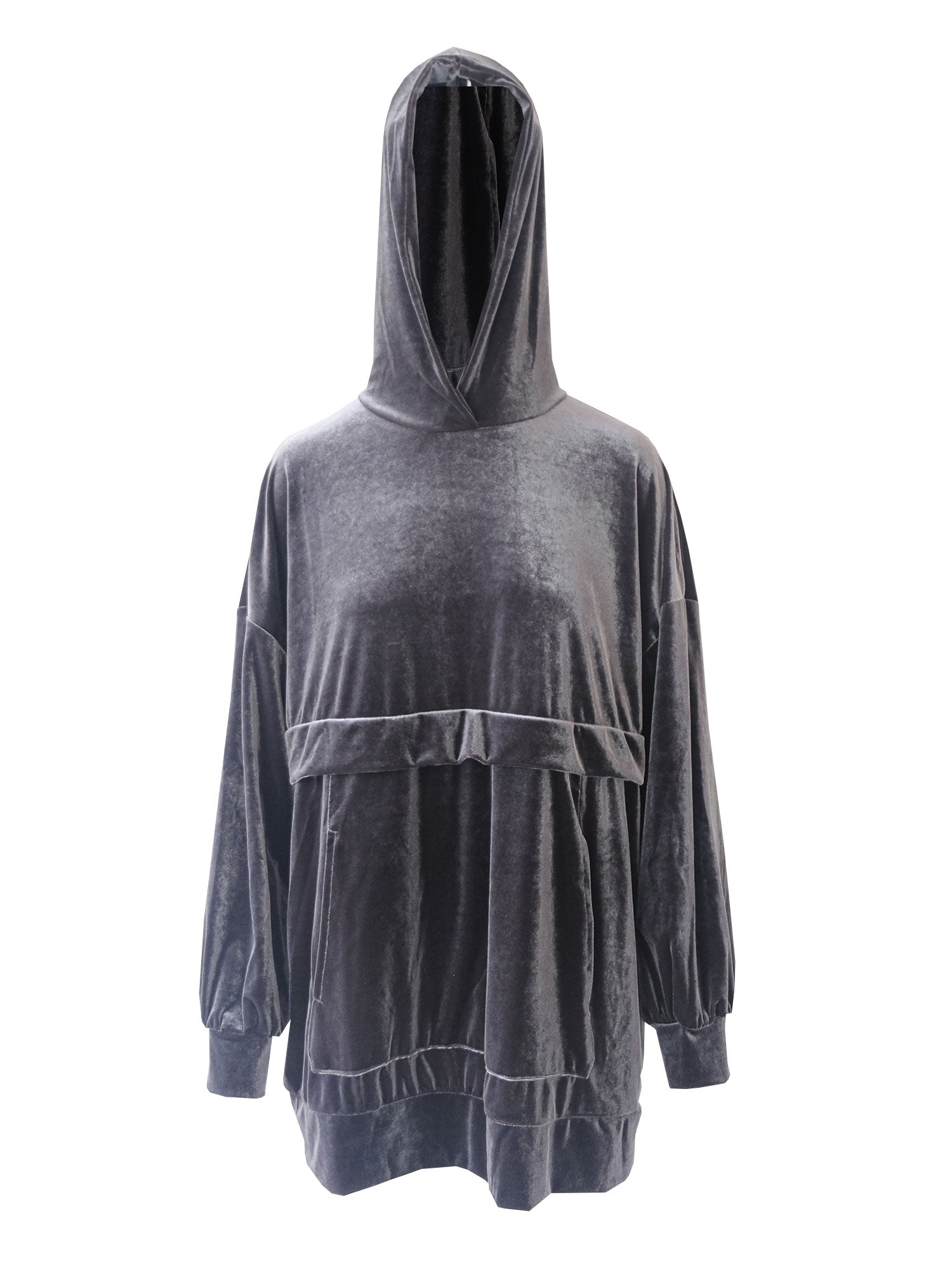 LUCY - hoodie in grey chenille