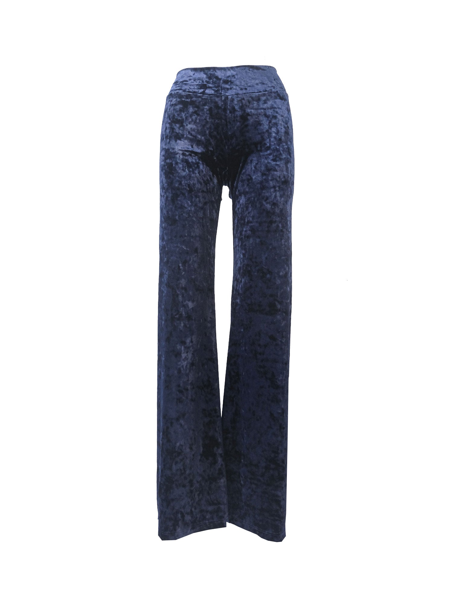 MIMI -hammered blue chenille palazzo pants