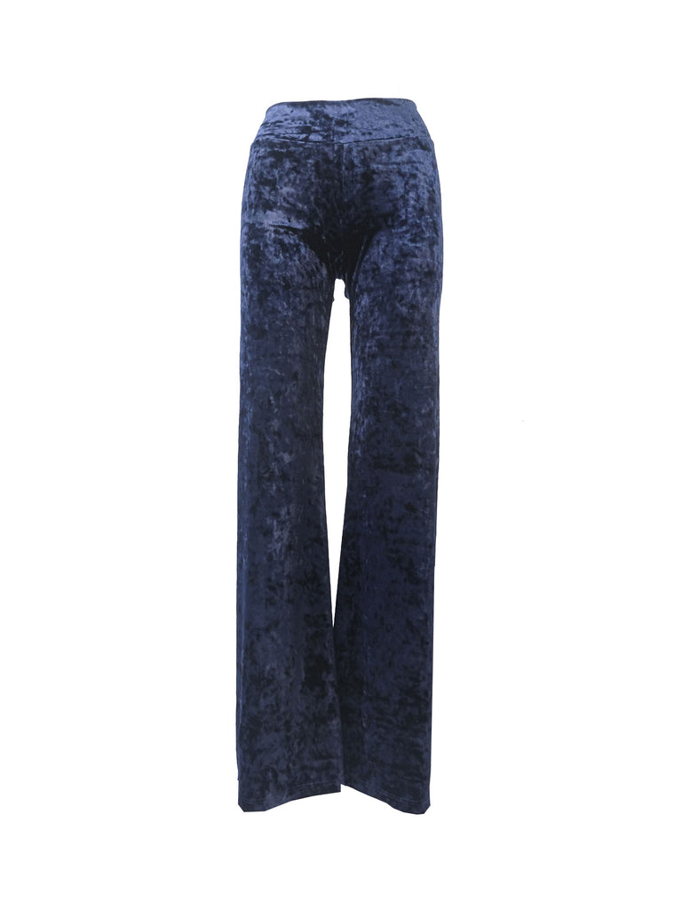 MIMI - trousers in blue hammered chenille