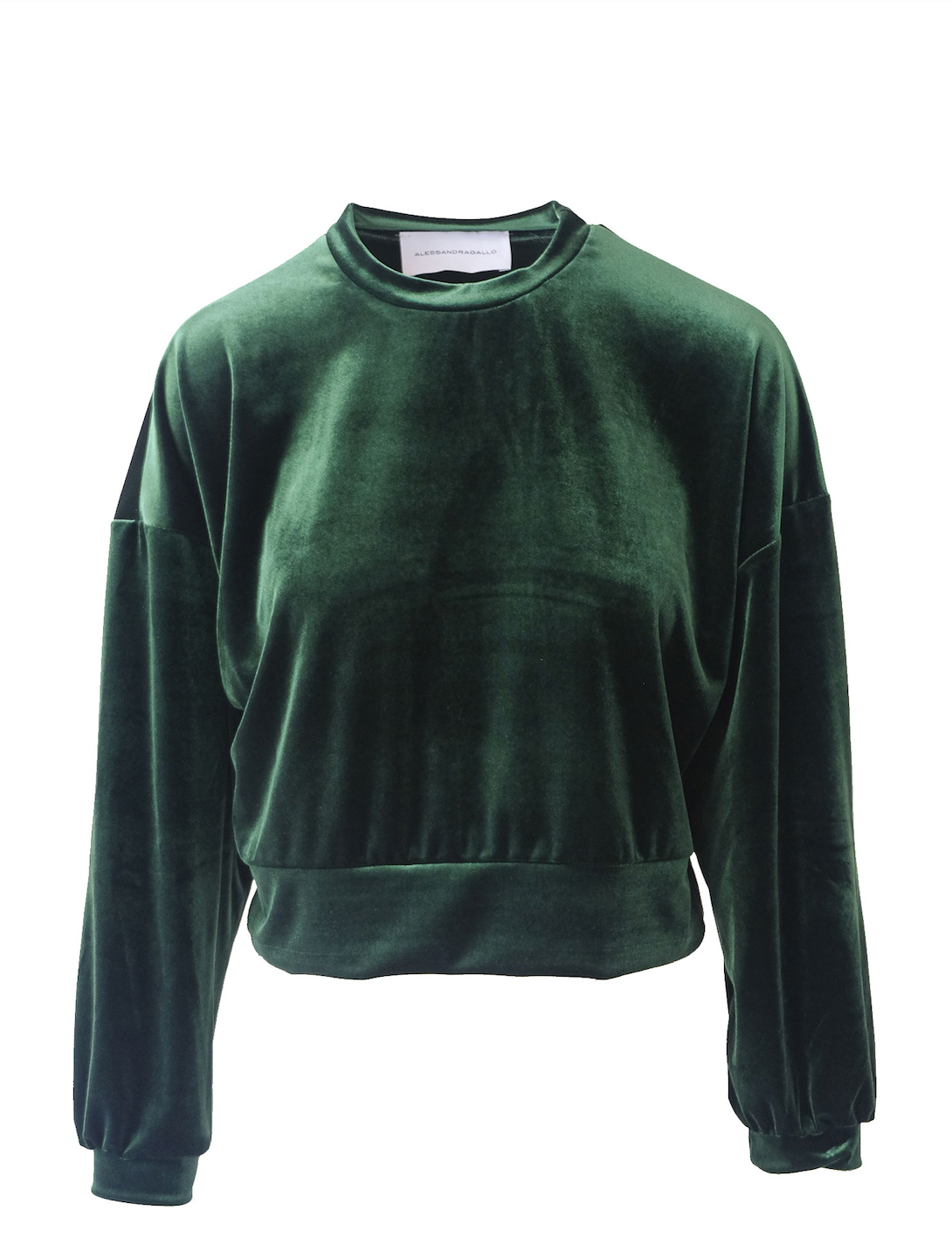 IOLE - cropped sweatshirt in emerald green chenille