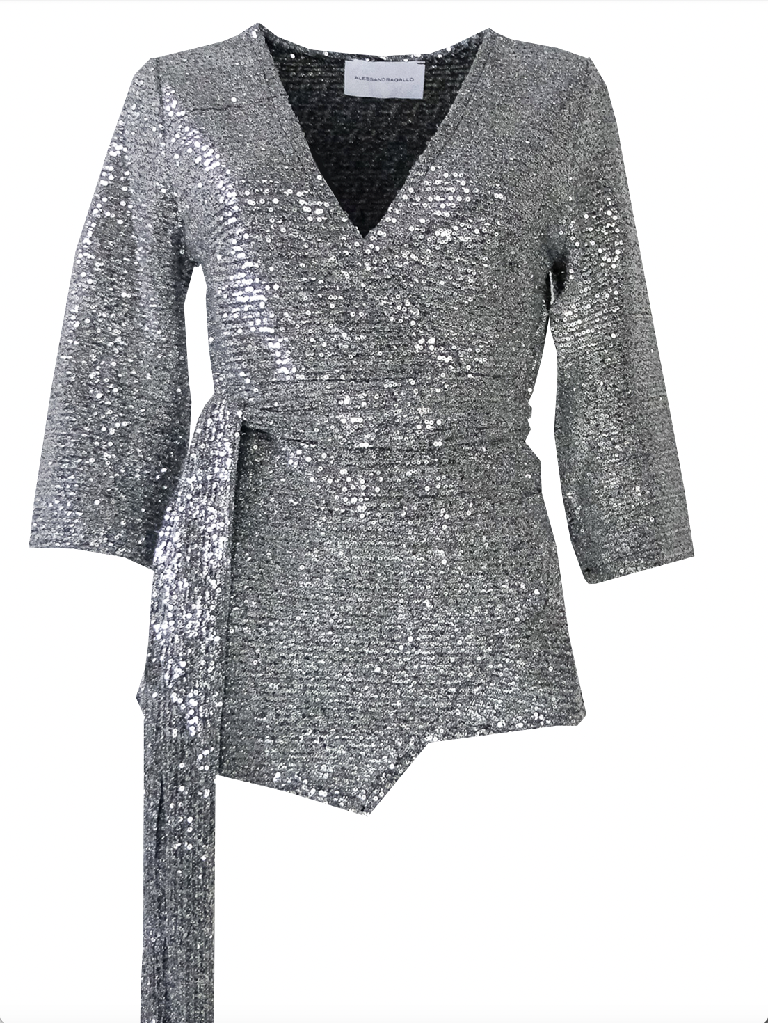 LEONORE - silver sequined kimono blouse