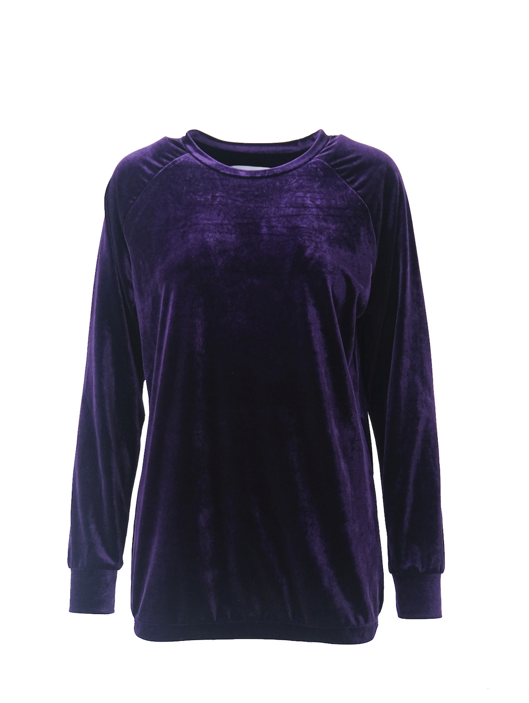 FLORA - round-necked sweatshirt in purple chenille