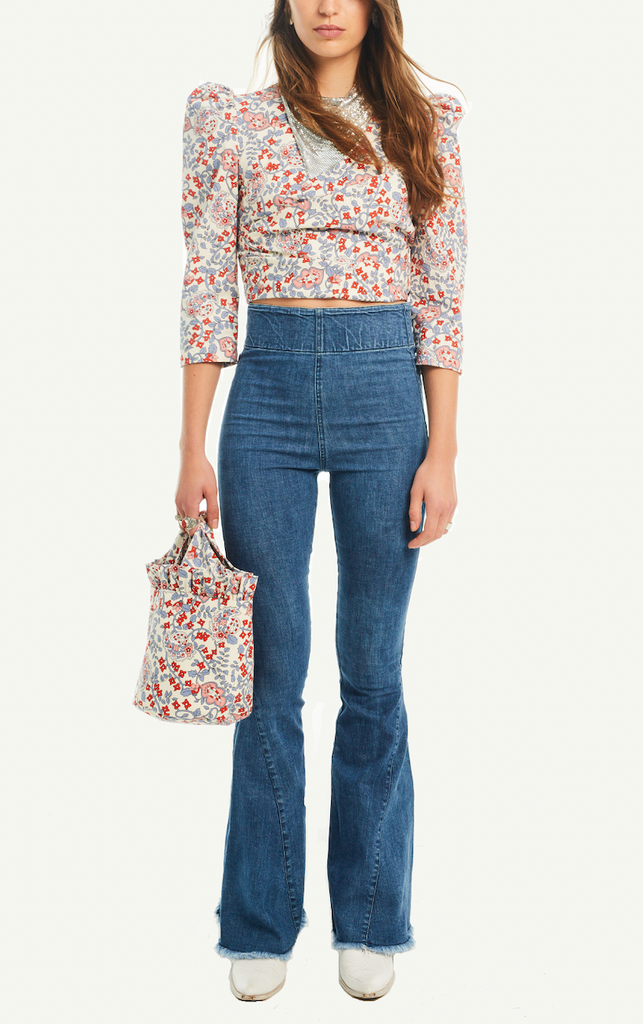 LOLISSIMA - flared trousers light blue jeans