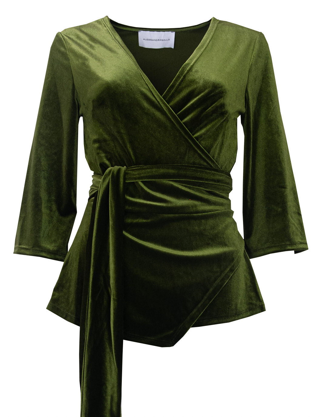 LEONORE - green chenille kimono blouse