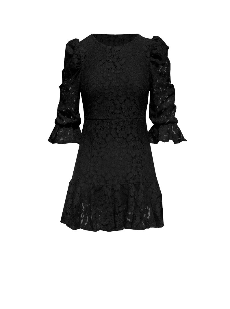 ANDREA - black lace short dress