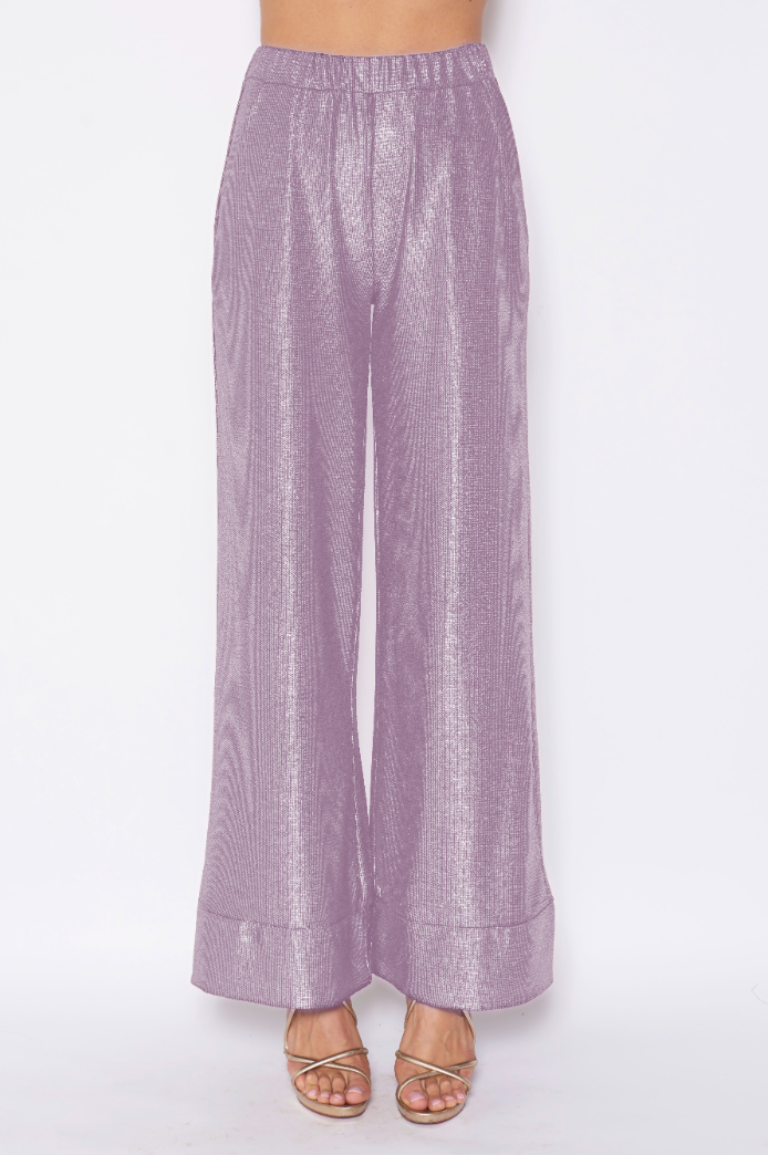 AIDA - palazzo trousers with side pockets in pink lurex