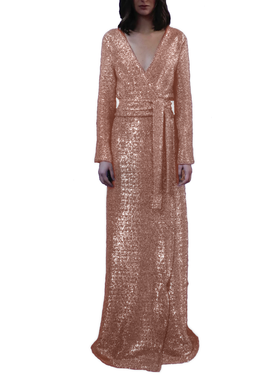 LETIZIA - long pink sequin dress
