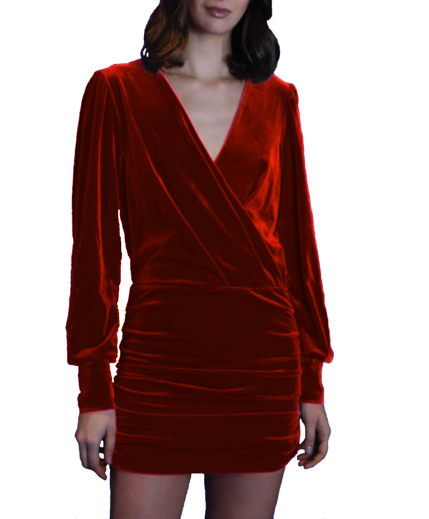 ZOE - short dress in red chenille