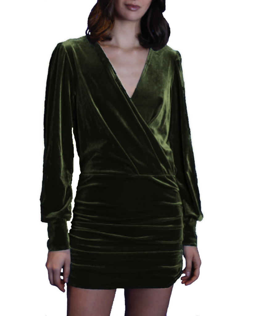 ZOE - short dress in green chenille
