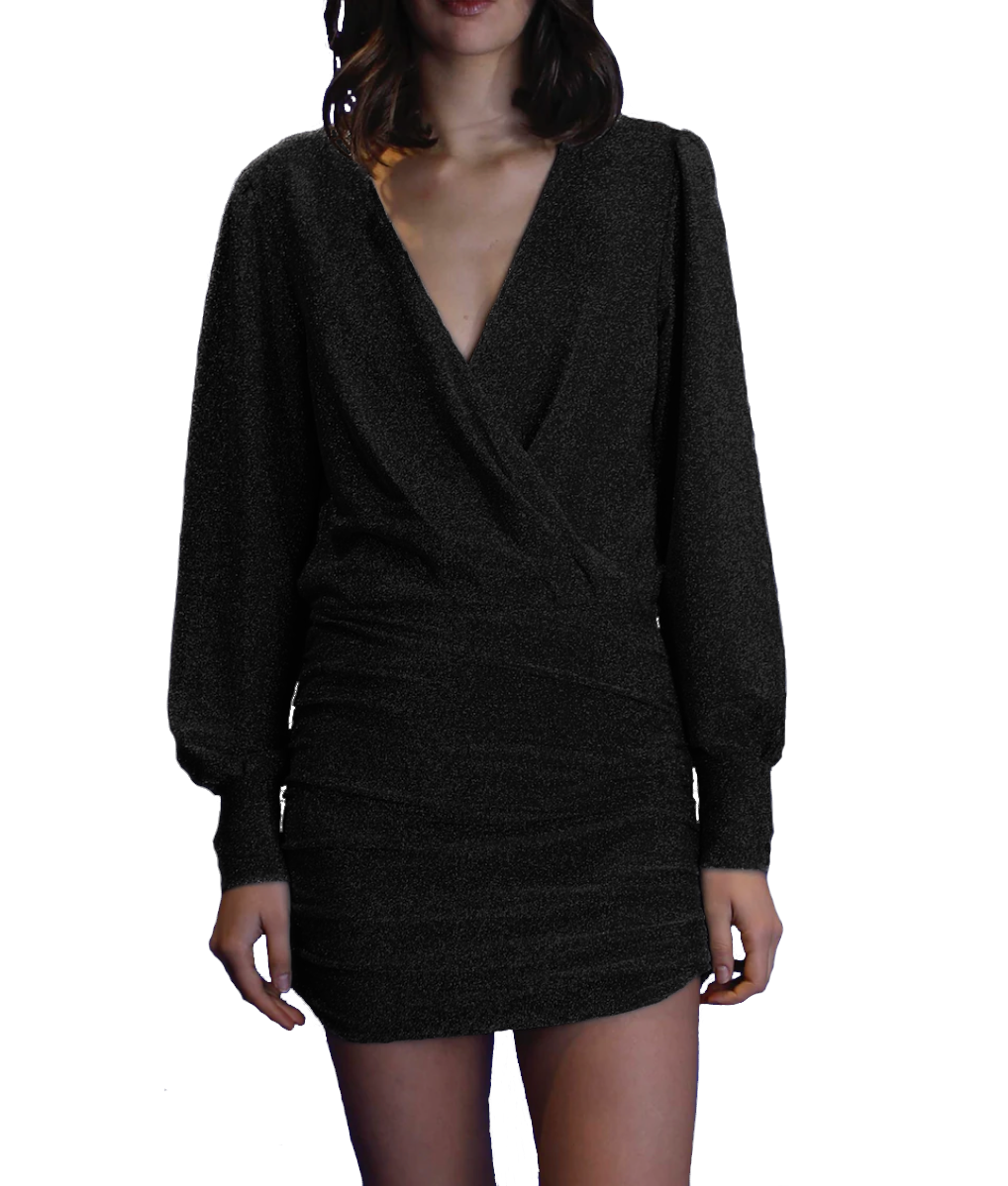 ZOE - short dress in black lurex