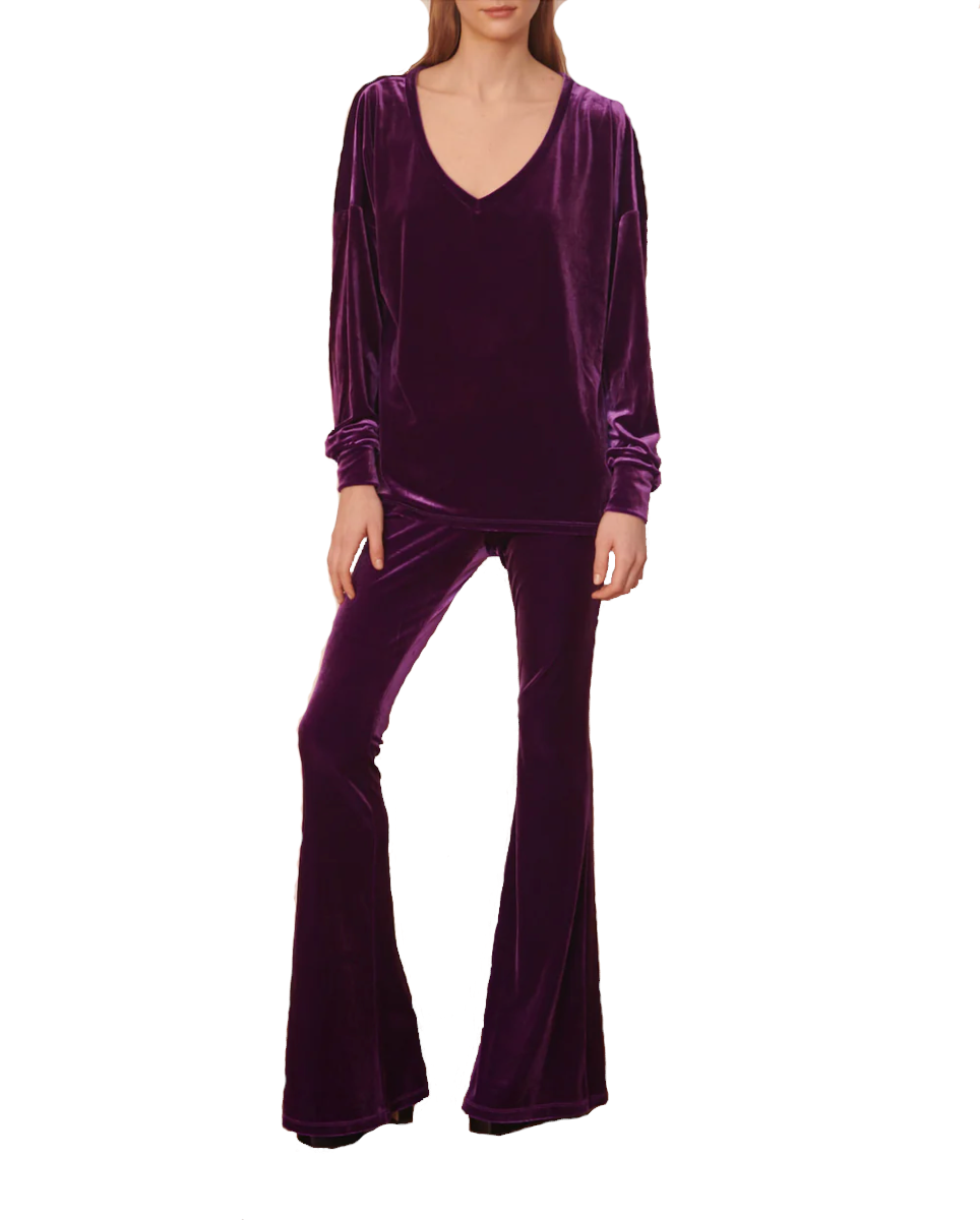 EVA - sweatshirt over with V neck in purple chenille