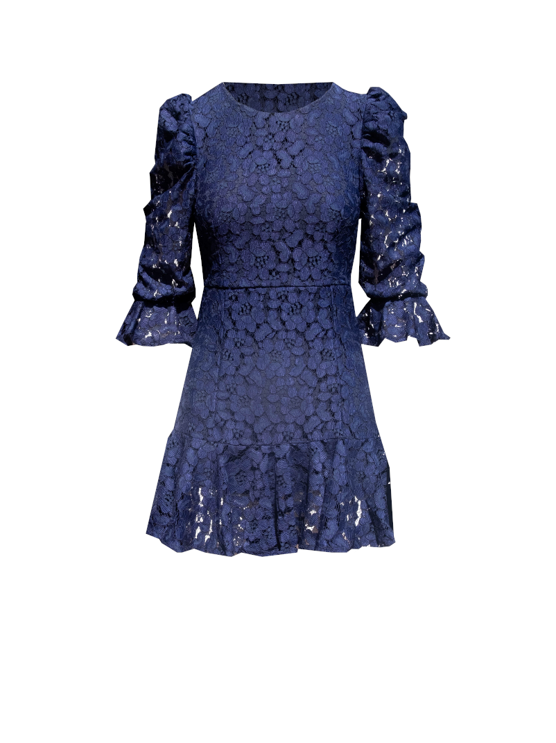 ANDREA - blue lace short dress
