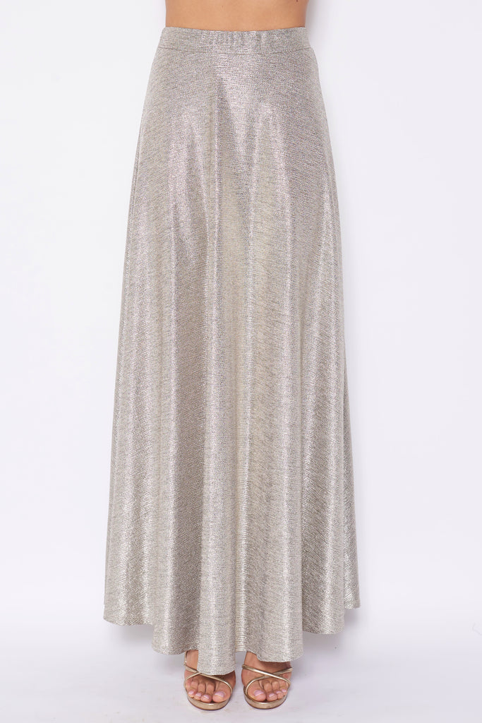 TOSCA - long skirt in silver lurex