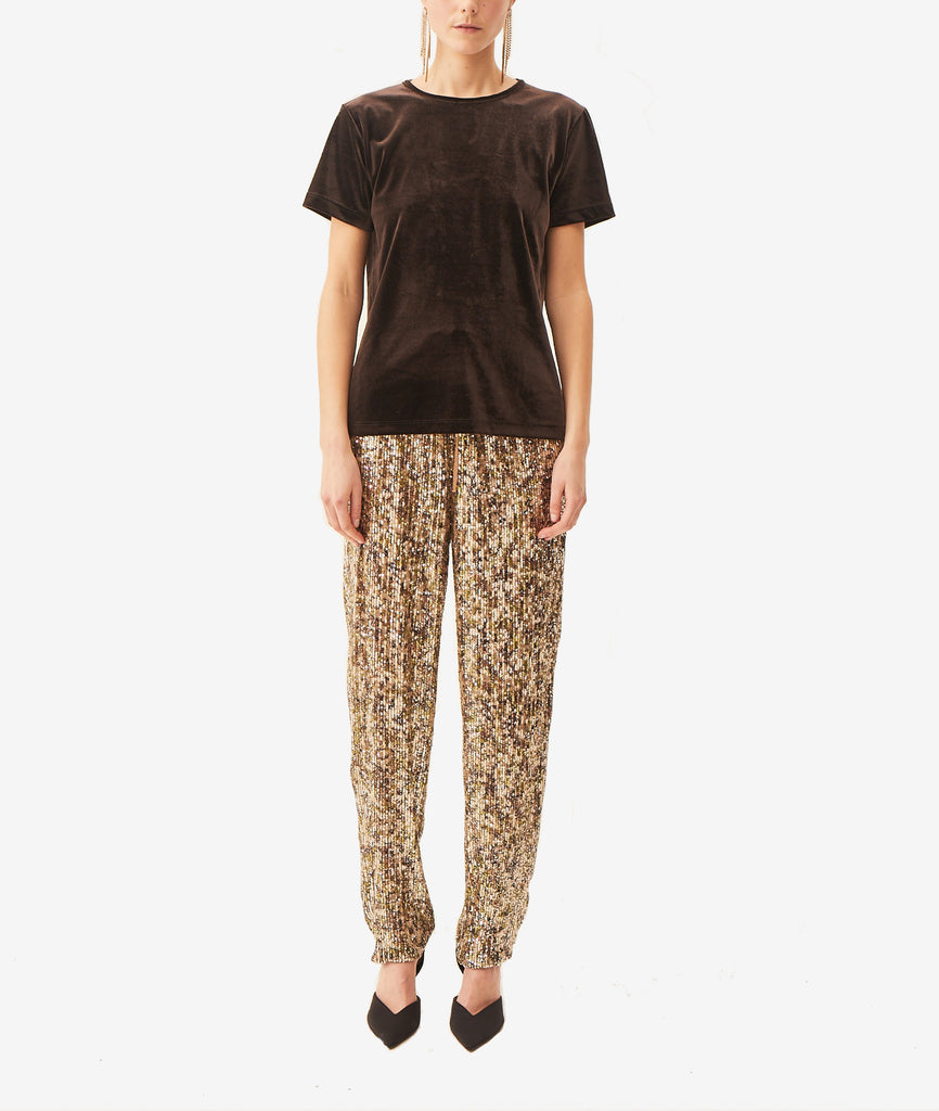 AMBRA - sweatpants in camouflage sequins