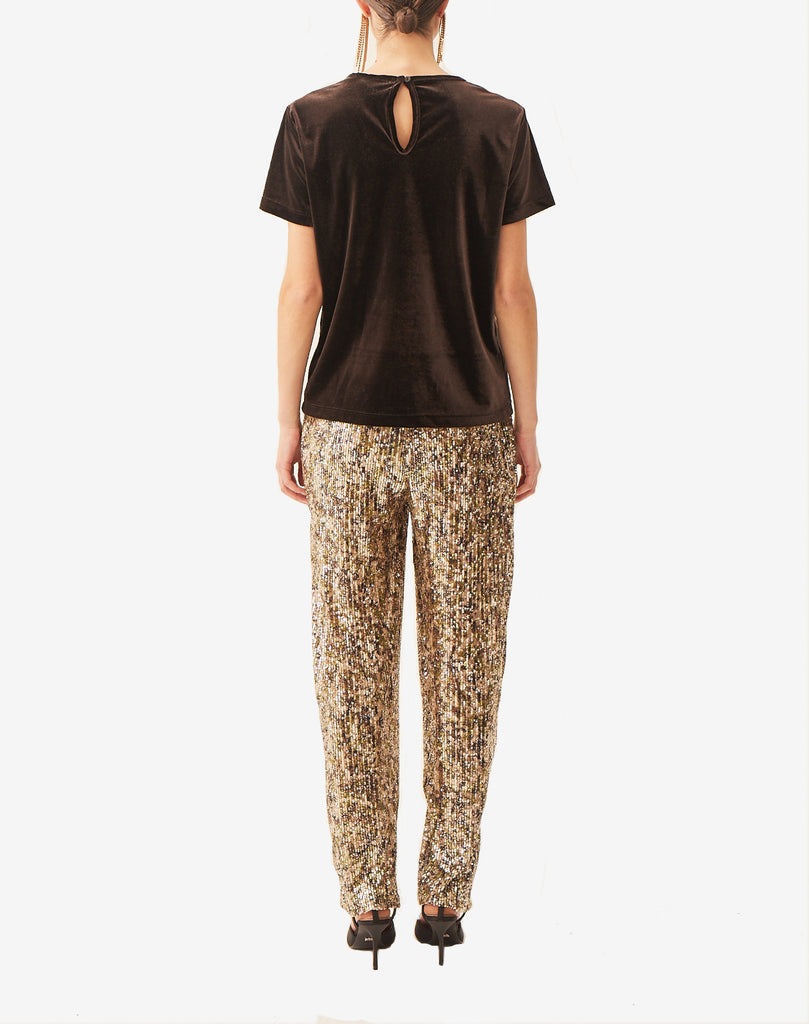 AMBRA - sweatpants in camouflage sequins