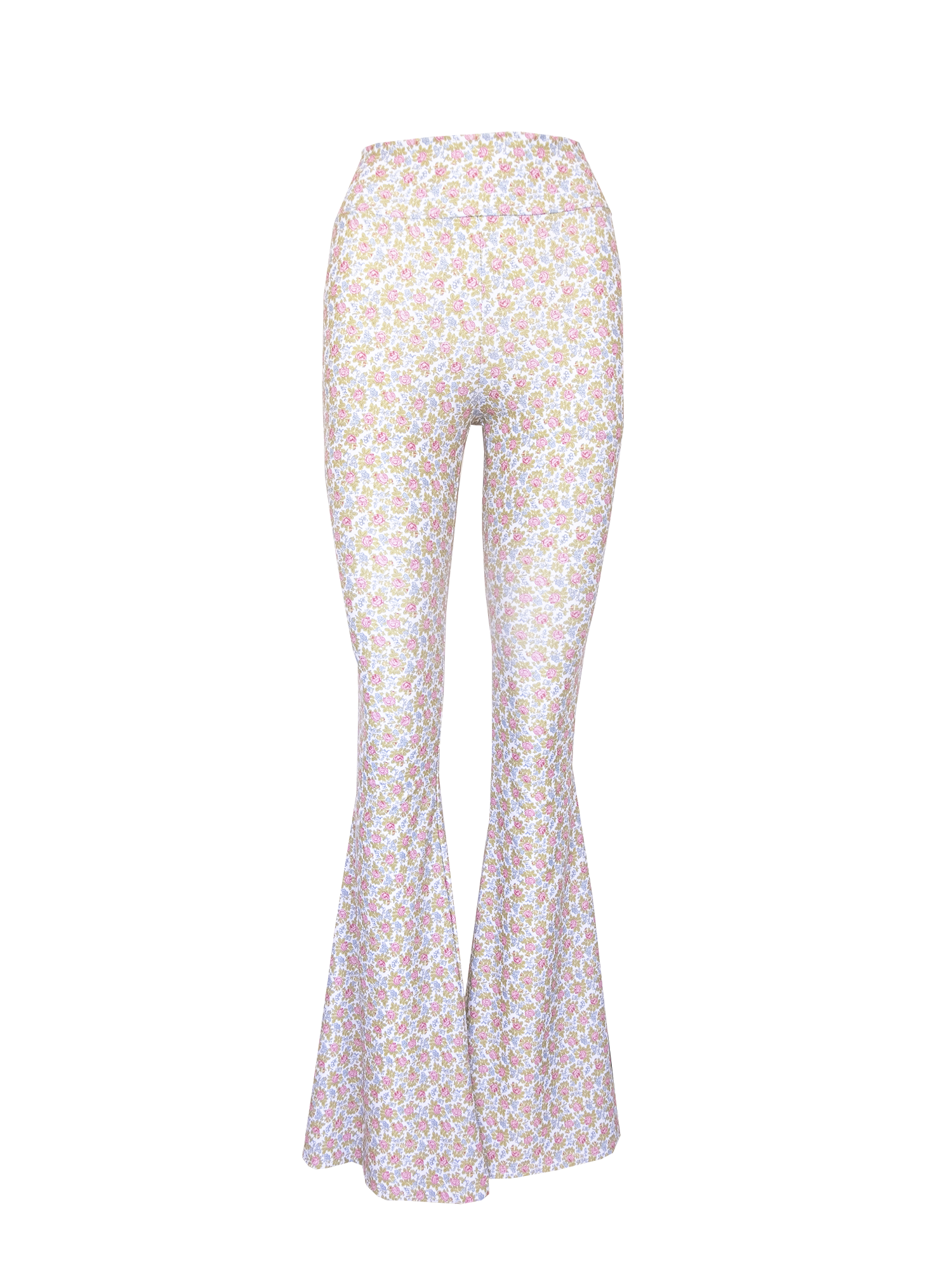 LOLA - flared trousers in lycra Ephrussi print