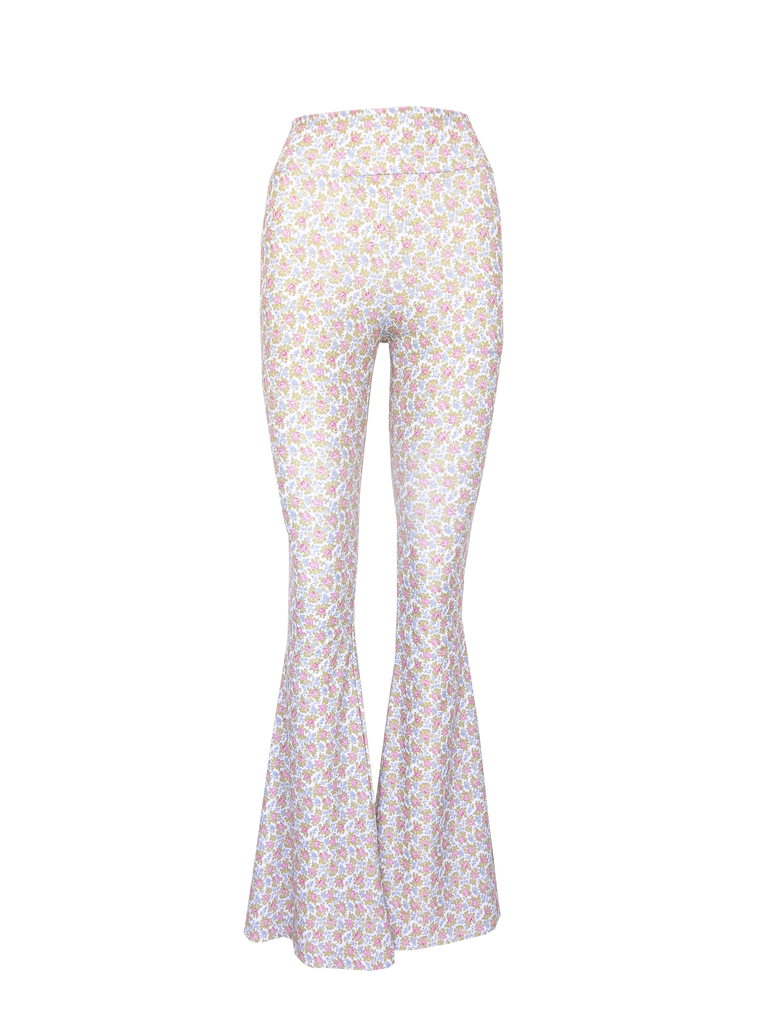 LOLA - flared trousers in lycra Ephrussi print