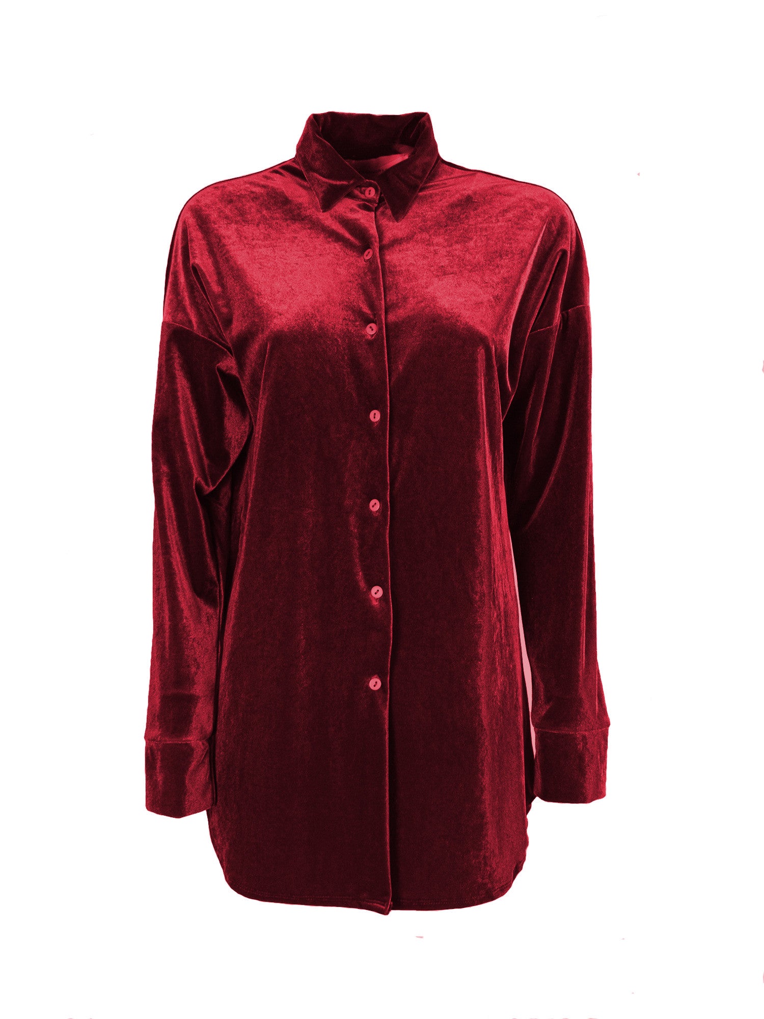 CELESTE - red chenille shirt