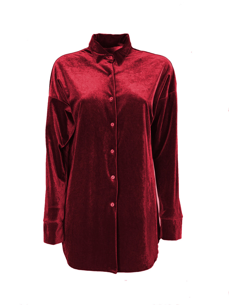 CELESTE - shirt in red chenille