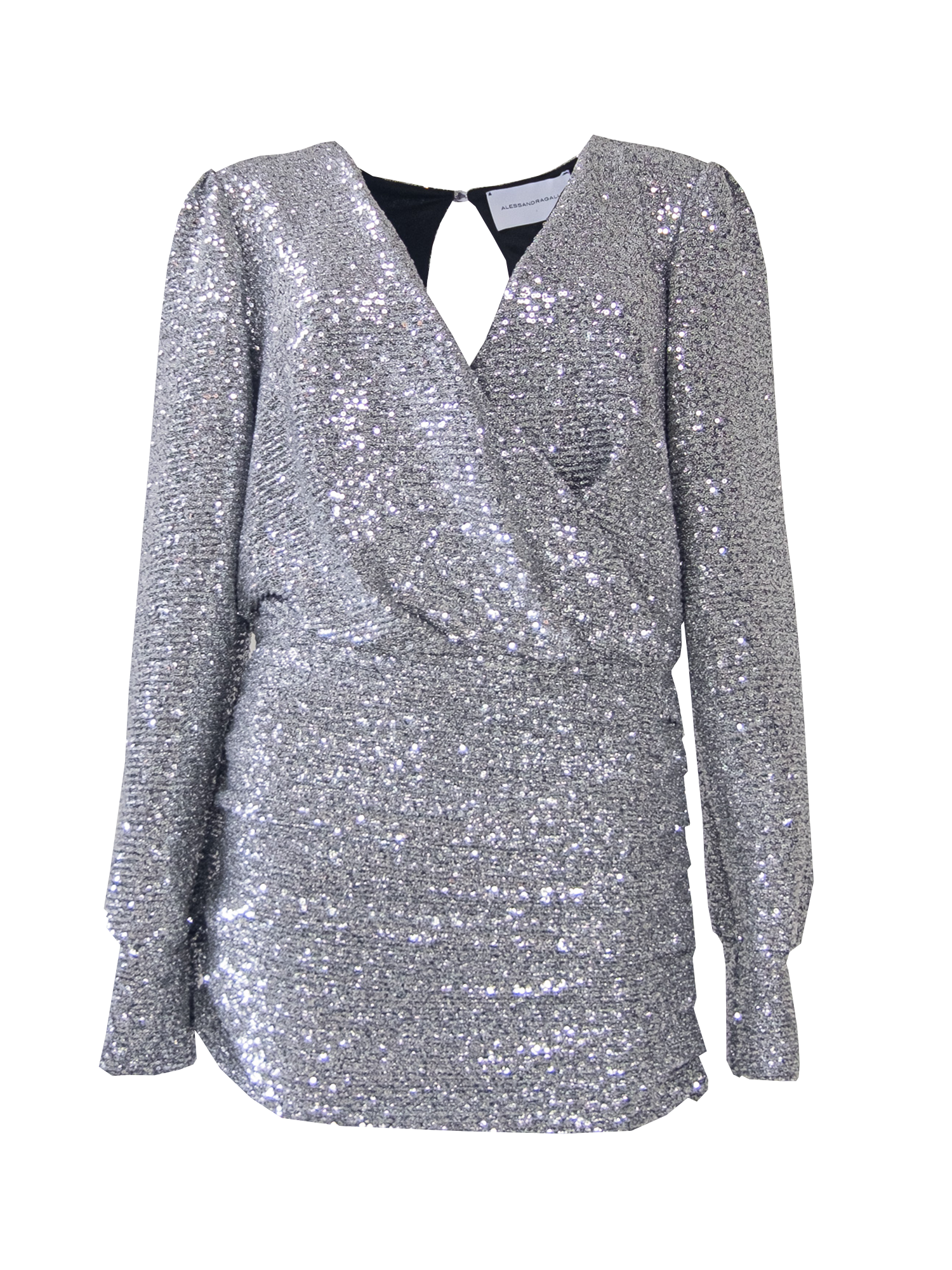 ZOE - short dress in silver sequin