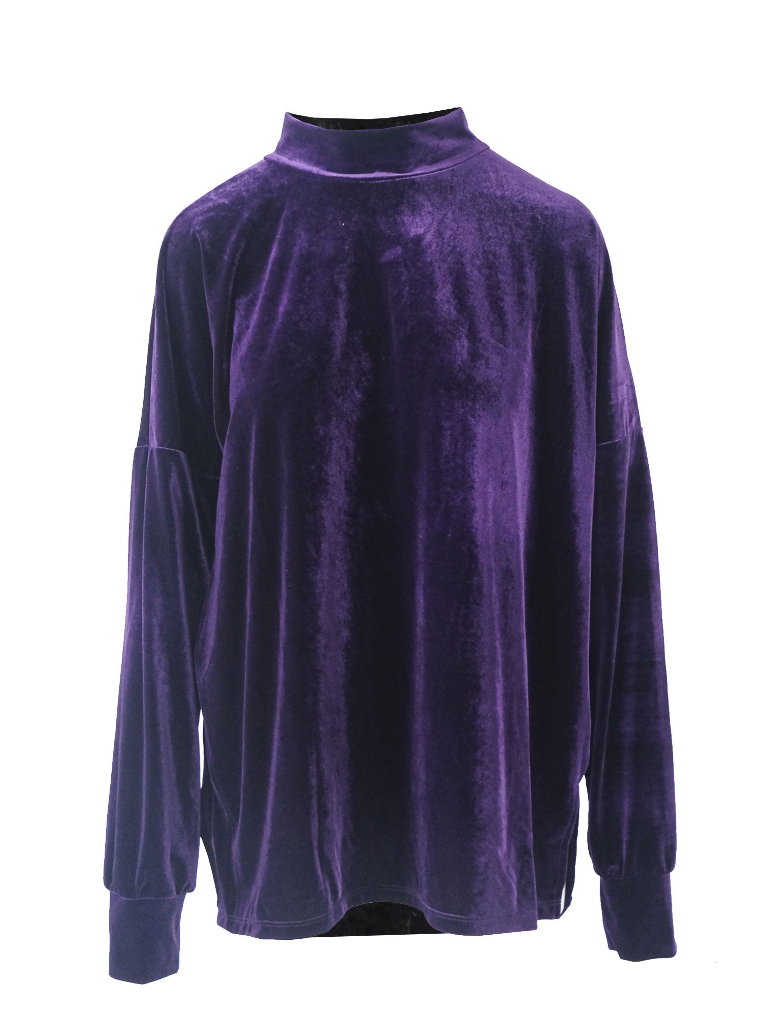 FLORENCE - sweatshirt over with turtleneck in purple chenille