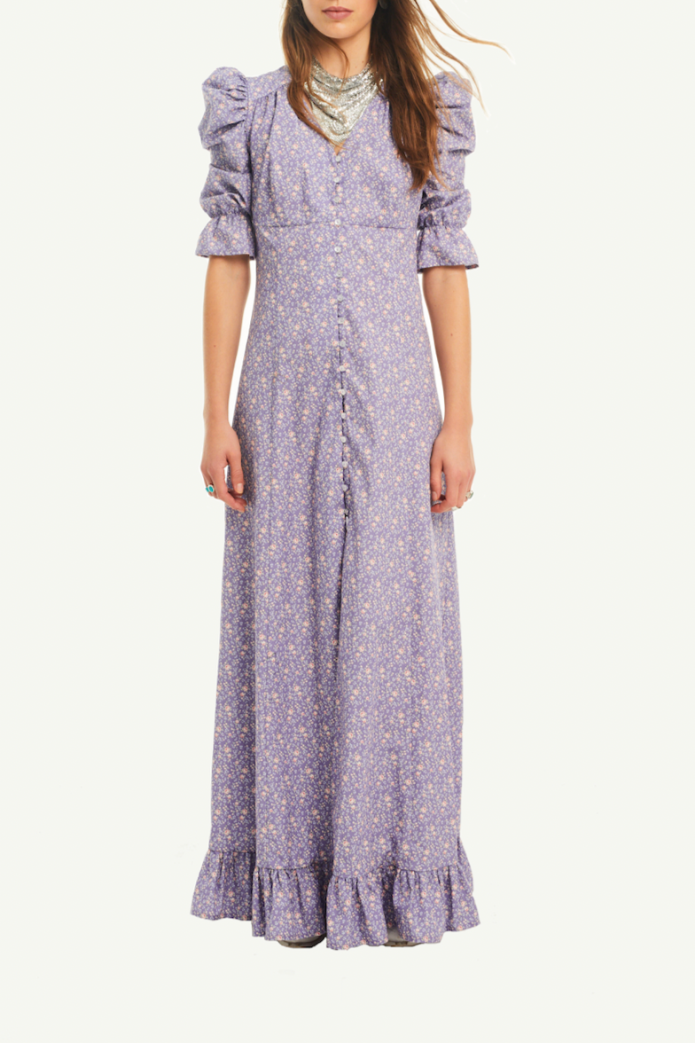Abito GIGLIO fantasia Versailles - vestito lungo con scollo V Made in Italy Printemps Collection