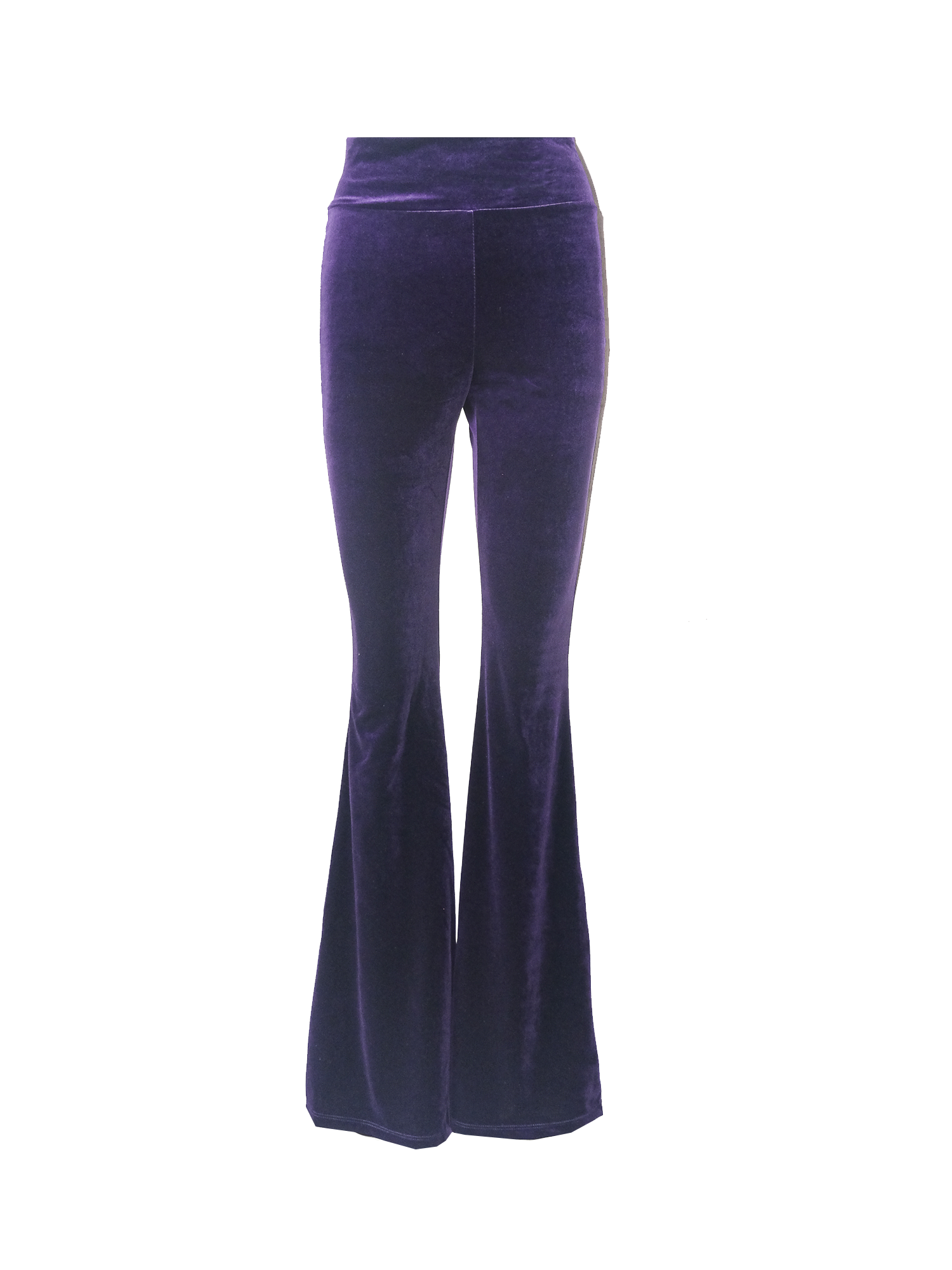 LOLA - flared pants in purple chenille